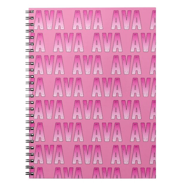 Cuaderno Nombre rosa de Ava (Frente)