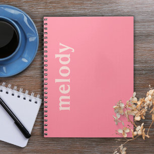 Cuaderno nombre rosa de habitación de dormitorio moderno 