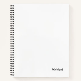 Cuaderno Nombre simple de Personalizable blanco sencillo