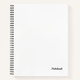 Cuaderno Nombre simple de Personalizable blanco sencillo