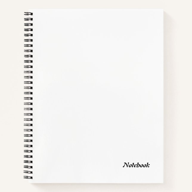 Cuaderno Nombre simple de Personalizable blanco sencillo (Anverso)