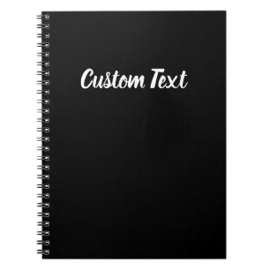 Cuaderno Nombre simple de texto de guiones cursivos en blan