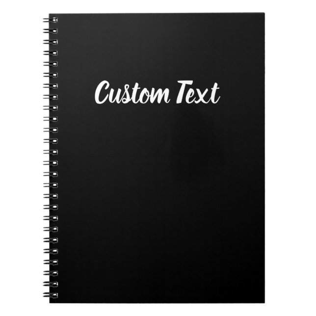 Cuaderno Nombre simple de texto de guiones cursivos en blan (Frente)