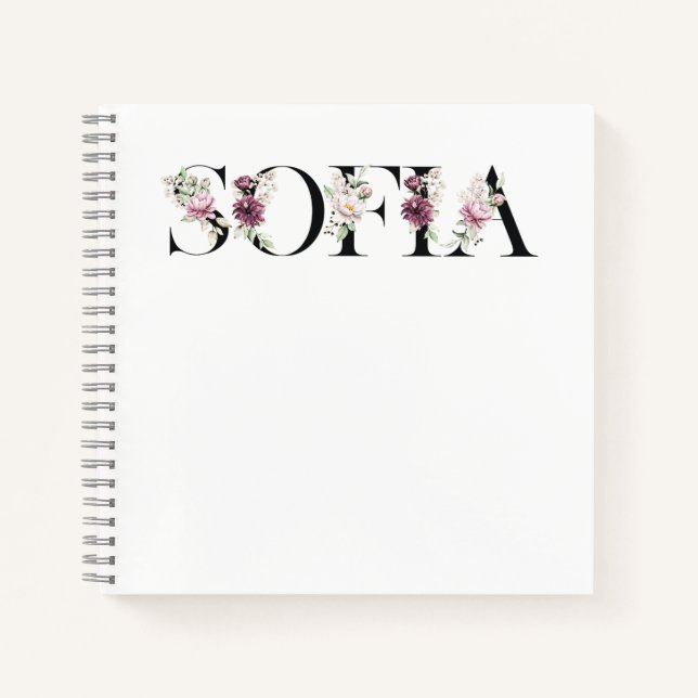 Cuaderno Nombre Sofía. Mi nombre es Sofía. (Anverso)