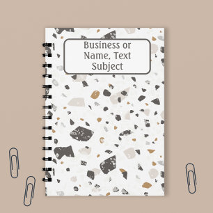 Cuaderno Nombre, Tierra Tone Marble Chips Patrón Terrazzo