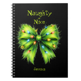 Cuaderno Nombre travieso o bonito de la piel verde festiva