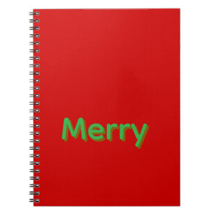 Cuaderno Nombre verde alegre sobre rojo