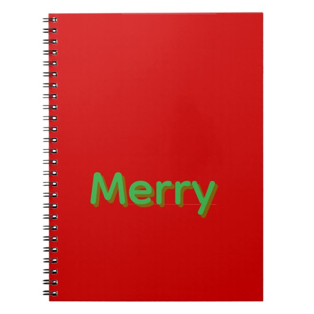 Cuaderno Nombre verde alegre sobre rojo (Frente)