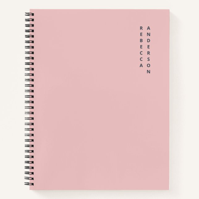 Cuaderno Nombre vertical azul estético rosa y cian (Anverso)