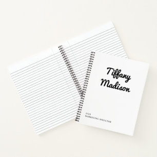 Cuaderno Nombre y Año Personalizados en Monograma Mínimo Bl