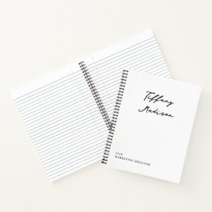 Cuaderno Nombre y Año Personalizados en Monograma Mínimo Bl