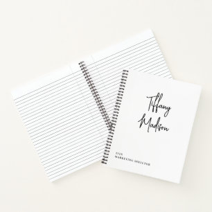 Cuaderno Nombre y Año Personalizados en Monograma Mínimo Bl