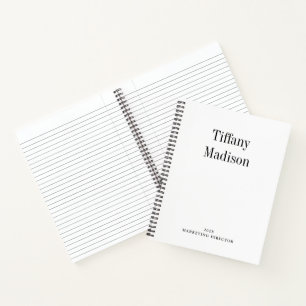 Cuaderno Nombre y Año Personalizados en Monograma Mínimo Bl