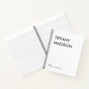 Cuaderno Nombre y Año Personalizados en Monograma Mínimo Bl