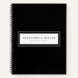 Cuaderno Nombre y asunto profesional con marcos en blanco y