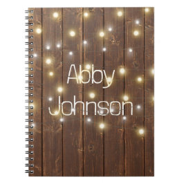 Cuaderno Nombre y cadena ligera en roble