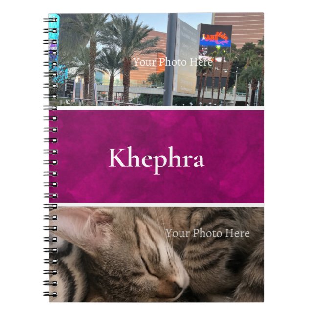 Cuaderno Nombre y Collage de fotos de Batik (Frente)