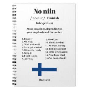 Cuaderno Nombre y color personalizados "Sin niin", en finla