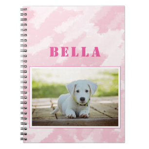 Cuaderno Nombre y foto de perro rosado