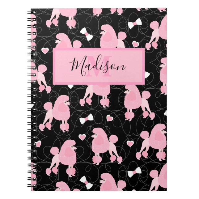 Cuaderno Nombre y monograma del patrón de cangrejos y arcos (Frente)