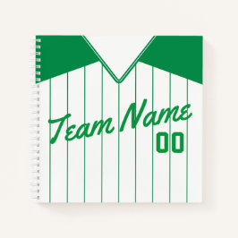 Cuaderno Nombre y número Béisbol Softbol Jersey Verde