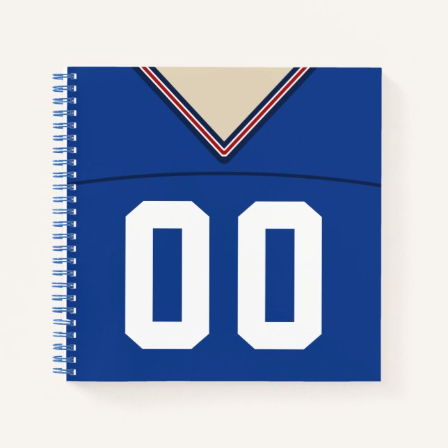 Cuaderno Nombre y número de personalizable Jersey (Anverso)