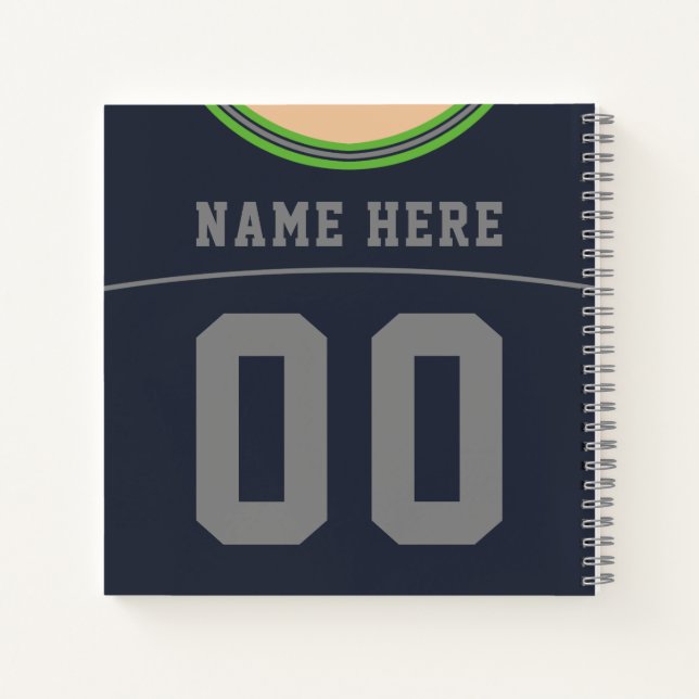 Cuaderno Nombre y número de personalizable Jersey (Reverso)