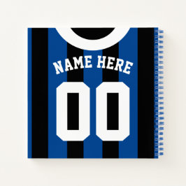 Cuaderno Nombre y número personalizado de la camiseta de fú