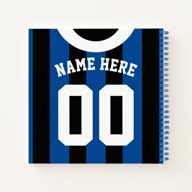 Cuaderno Nombre y número personalizado de la camiseta de fú (Reverso)