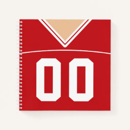Cuaderno Nombre y número personalizados de Fútbol Jersey ro