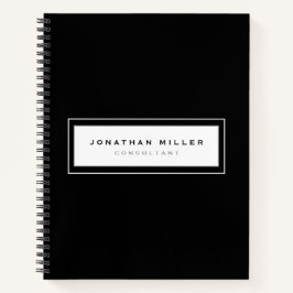 Cuaderno Nombre y título profesional con marcos en blanco y