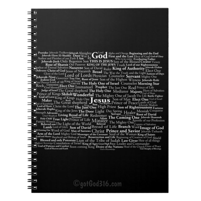 Cuaderno Nombres de dios y de Jesús gotGod316.com (Frente)
