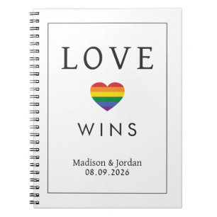 Cuaderno Nombres personalizados / Texto Arcoíris LOVE