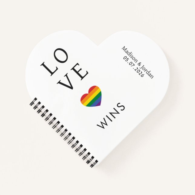 Cuaderno Nombres personalizados / Texto Arcoíris LOVE (Anverso)