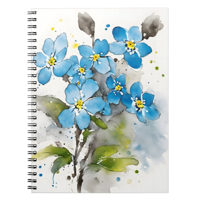 Cuaderno Nomeolvides - Flores de acuarela (Frente)