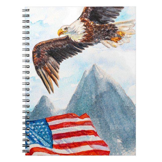 Cuaderno Norebook patriótico- águila y bandera (Frente)