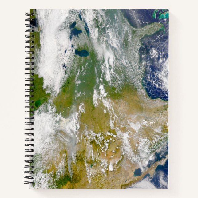 Cuaderno Norteamérica Con Humo Visible En Lugares. (Anverso)