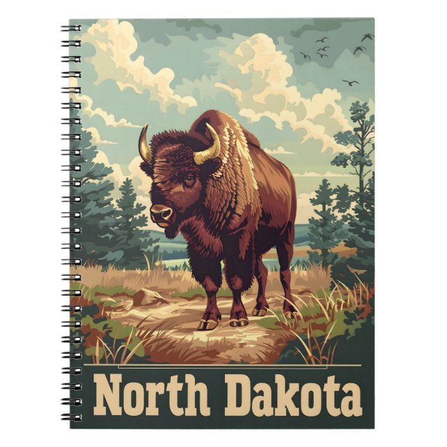 Cuaderno North Dakota Bison Vintage (Frente)