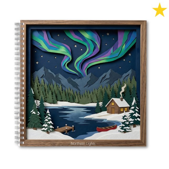 Cuaderno Northern Lights Canada Paper Collage Diorama (Subido por el creador)