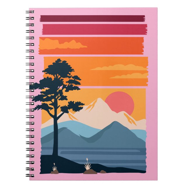 Cuaderno Nostalgia Errante Atardecer Montaña Belleza de la  (Frente)