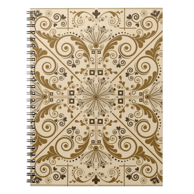 Cuaderno Nostalgia floral: fondo vintage clásico. (Frente)