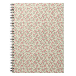 Cuaderno Nostálgico estampado floral de utilidad en rosa po
