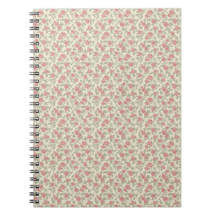 Cuaderno Nostálgico estampado floral de utilidad en rosa po