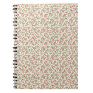 Cuaderno Nostálgico estampado floral de utilidad en rosa po