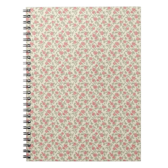 Cuaderno Nostálgico estampado floral de utilidad en rosa po (Frente)
