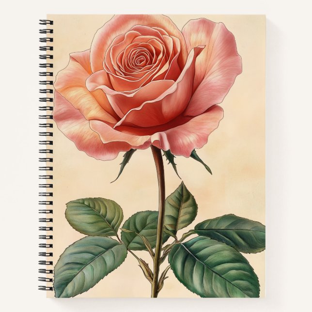 Cuaderno Nostalgische Französische Schöne Vintage Rose (Anverso)