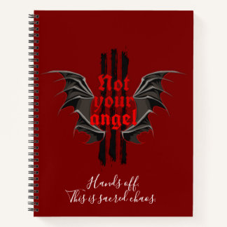 Cuaderno Not Your Angel Notebook – Sacred Chaos Gothic Vibe