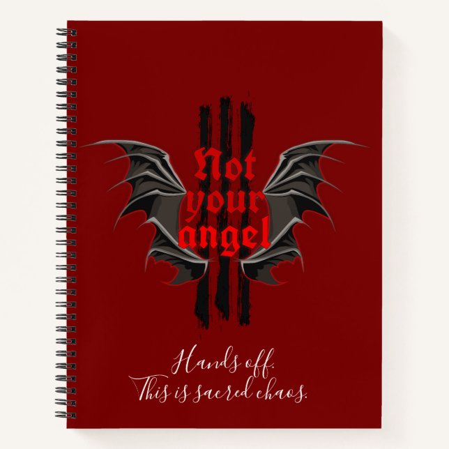 Cuaderno Not Your Angel Notebook – Sacred Chaos Gothic Vibe (Anverso)