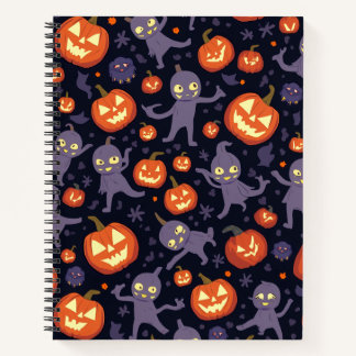 Cuaderno Nota cuadrada del patrón de Halloween