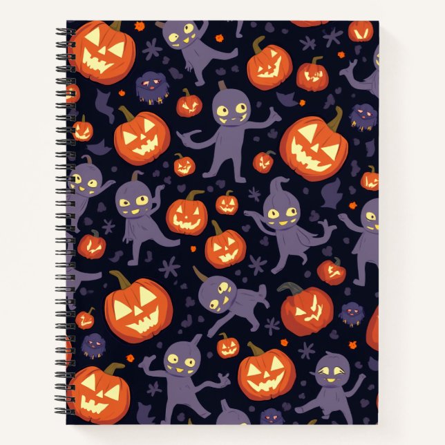 Cuaderno Nota cuadrada del patrón de Halloween (Anverso)
